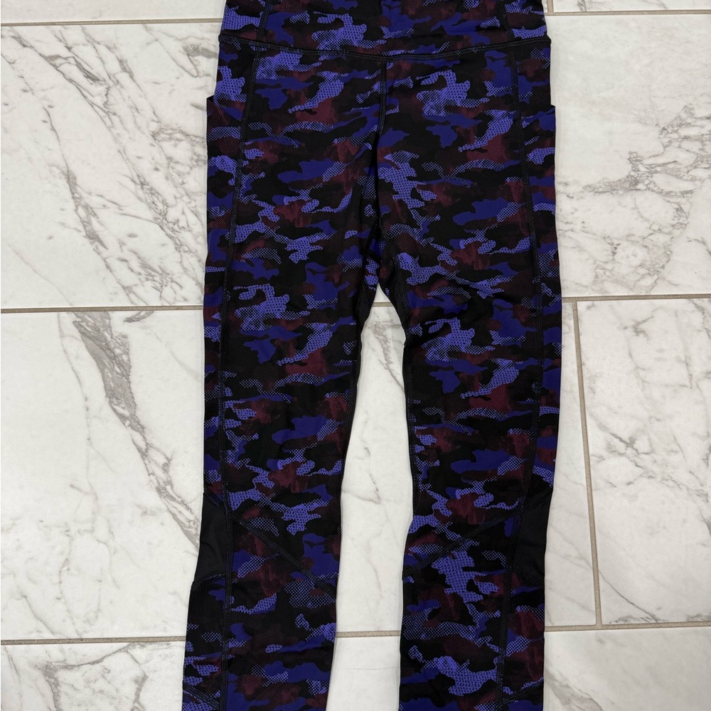 lululemon athletica Camouflage Leggings - Black and Purple